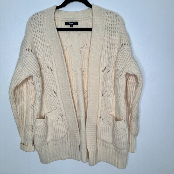 Lulu's Chalet Vibes Cream Chunky Cable Knit Oversized Sweater Size XS - Picture 2 of 7